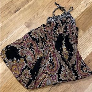 Leopard paisley print summer dress